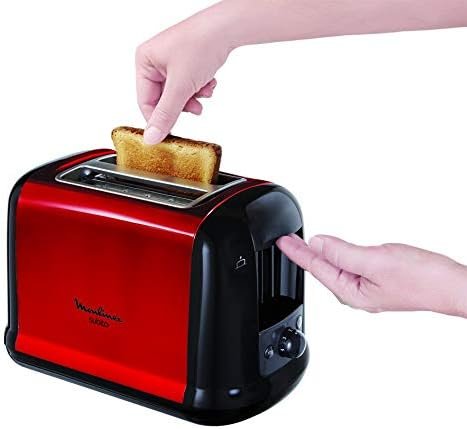 MOULINEX Subito Grille pain 2 fentes rouge toaster Thermostat 7 position Décongetaion Rechauffage Remontrée extra haute LT260D11
